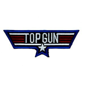 Red White Blue Top Gun Patch Embroidered Iron On Sew Navy Pilot Jet Fighter Movi